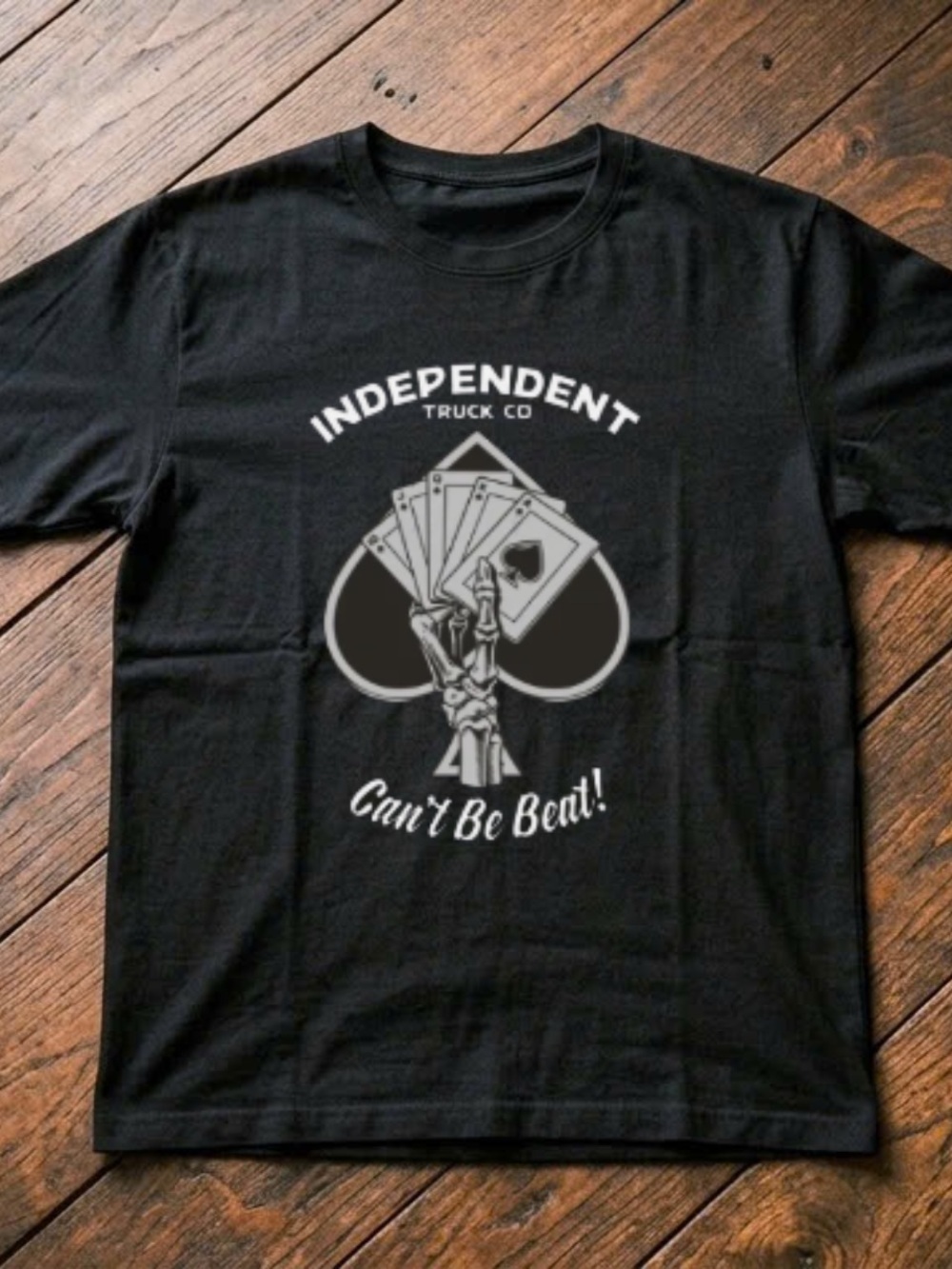 Gildan Black Short-Sleeve Tee with Gray Spade & Cards Graphic